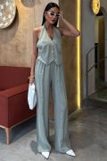 Halter Yaka Yelekli Modal Takım 10144 resmi